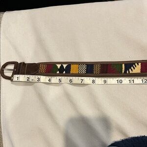 Southwestern Cowboy Vibrant Leather Belt Size 32